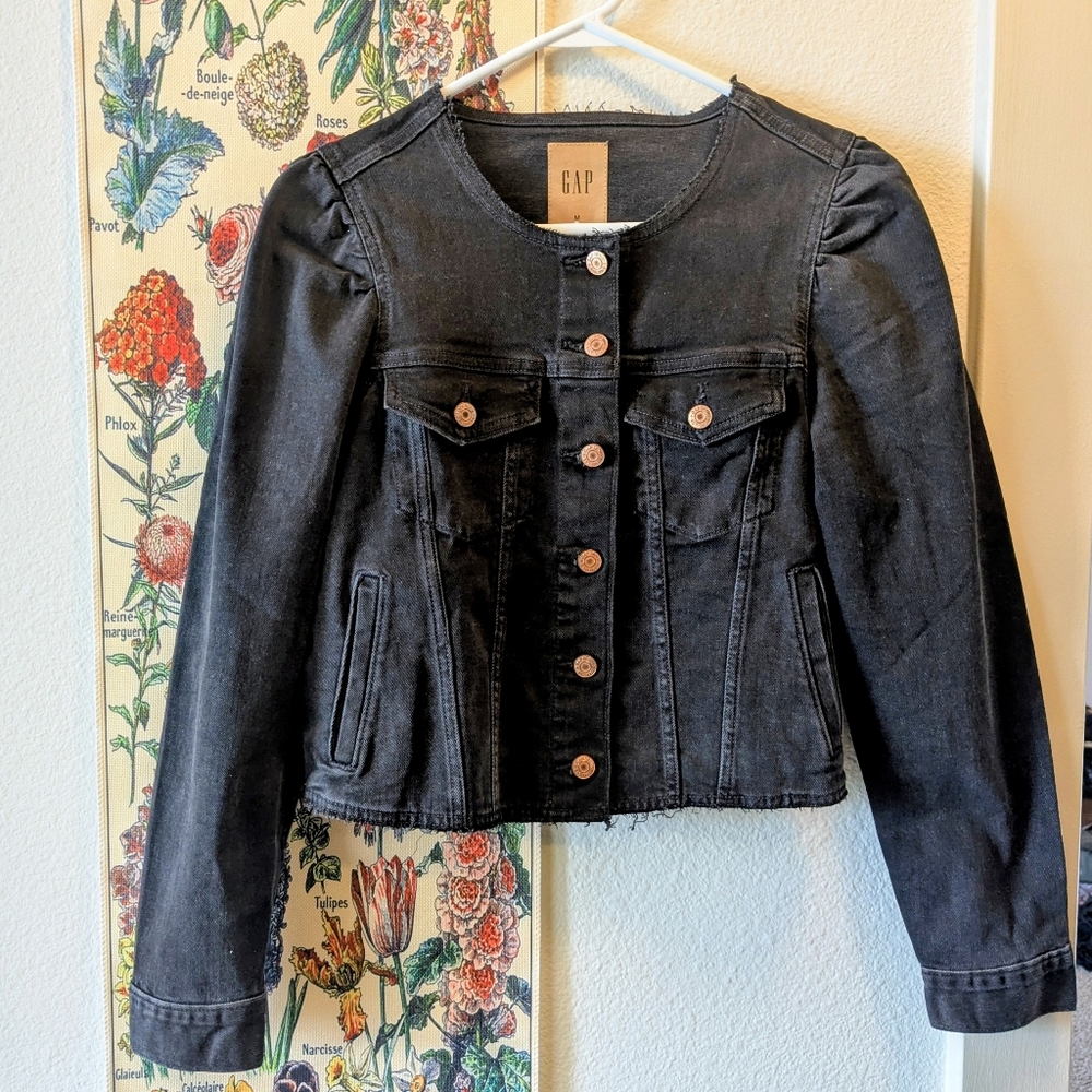 Gap Cropped Raw Edge Denim Jean Jacket